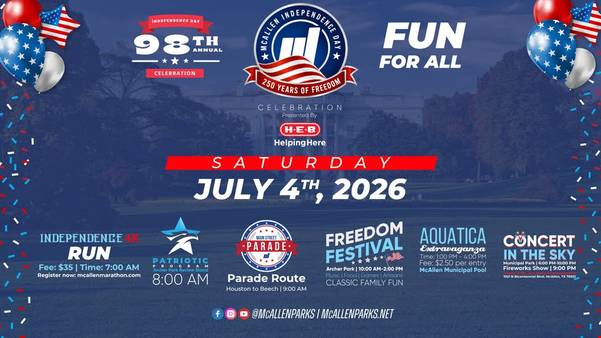 Celebrate Independence Day with the City of McAllen Parks & Recreation!